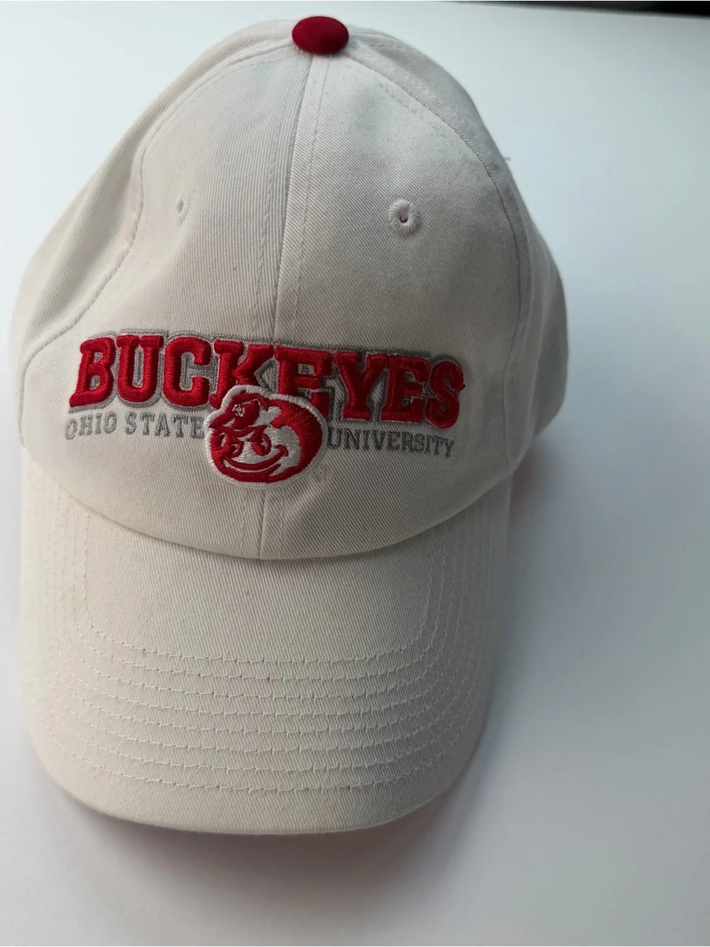 Ohio State University Buckeyes Top Of The World White Adjustable Baseball Cap